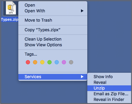 uncompressing a zip file on a mac