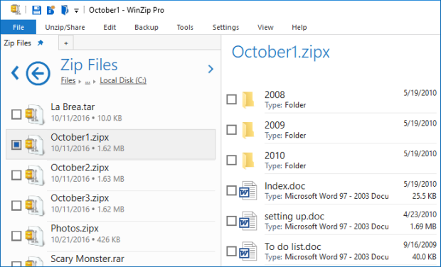 how to add to a folder with winzip