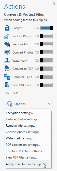 Option to apply conversions to already added files