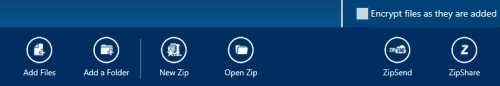 WinZip app bar