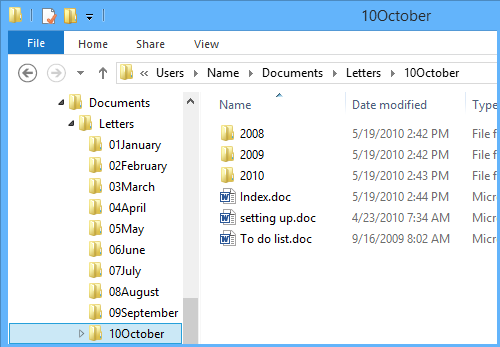 Contents of the 10October folder - Documents library