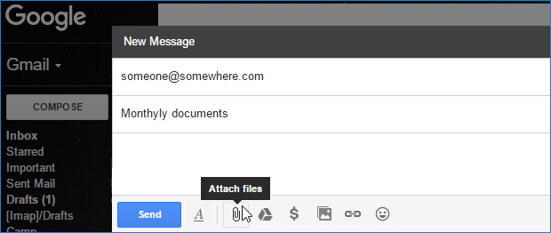 Attach a file in Gmail