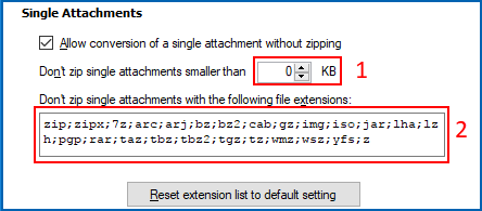 Configure settings for Single Attachments