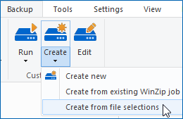 Choose from Create drop down
