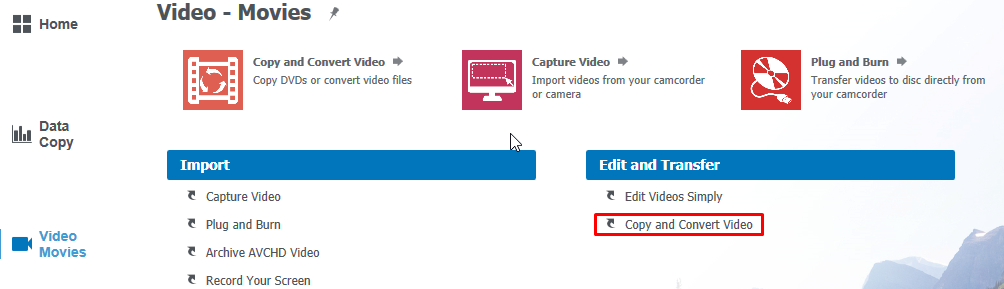 Copy and convert video