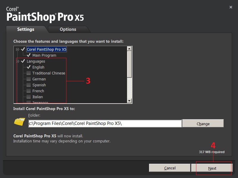 How to Install PaintShop Pro X5 with your Preferred Language