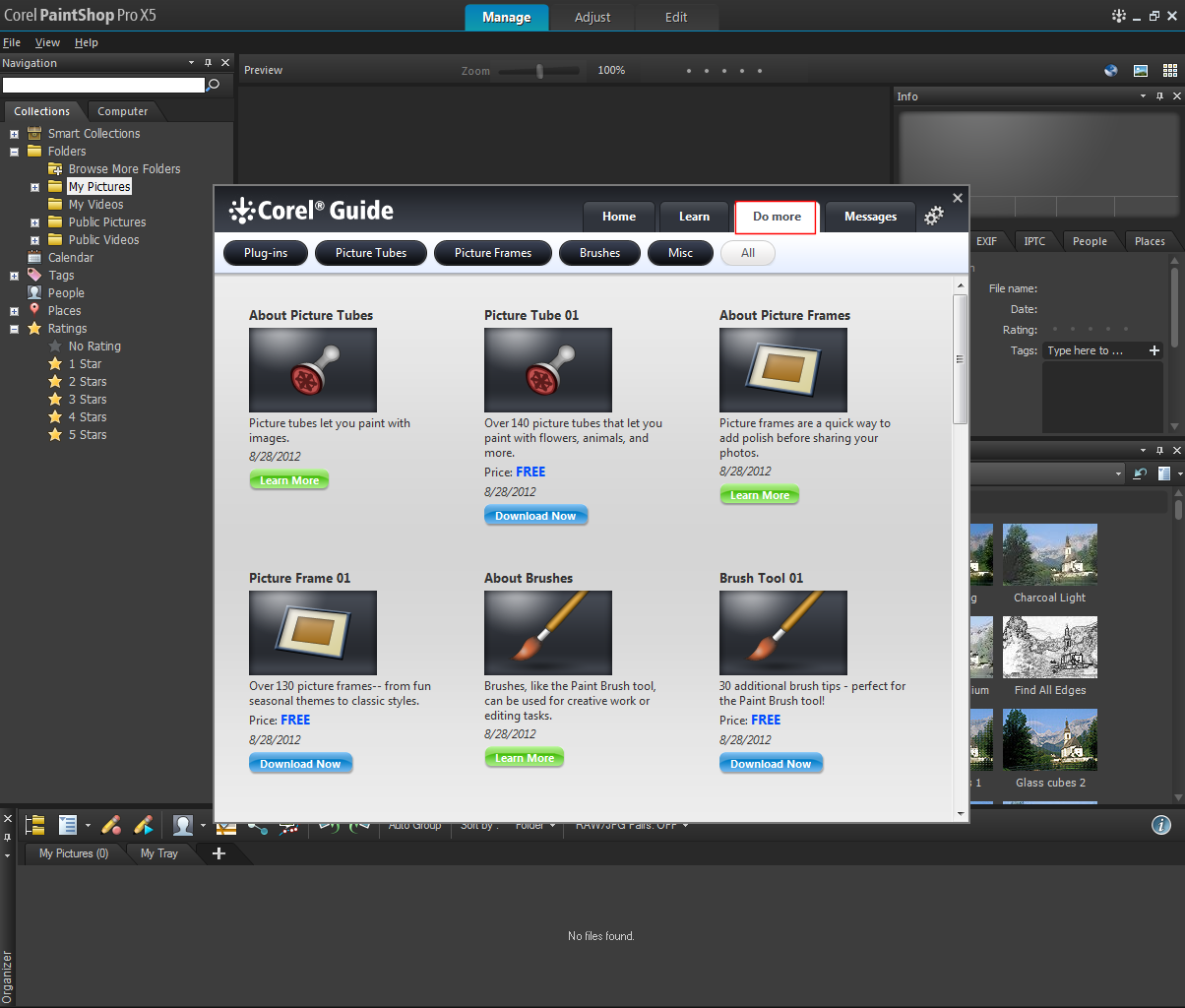 Downloadable Content for PaintShop Pro X5