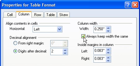 How To Change The Widths Of Table Columns