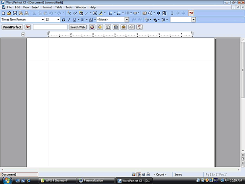 Changing WordPerfect Display Theme