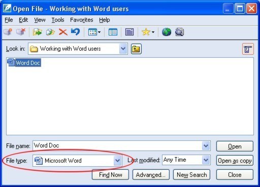word file formats