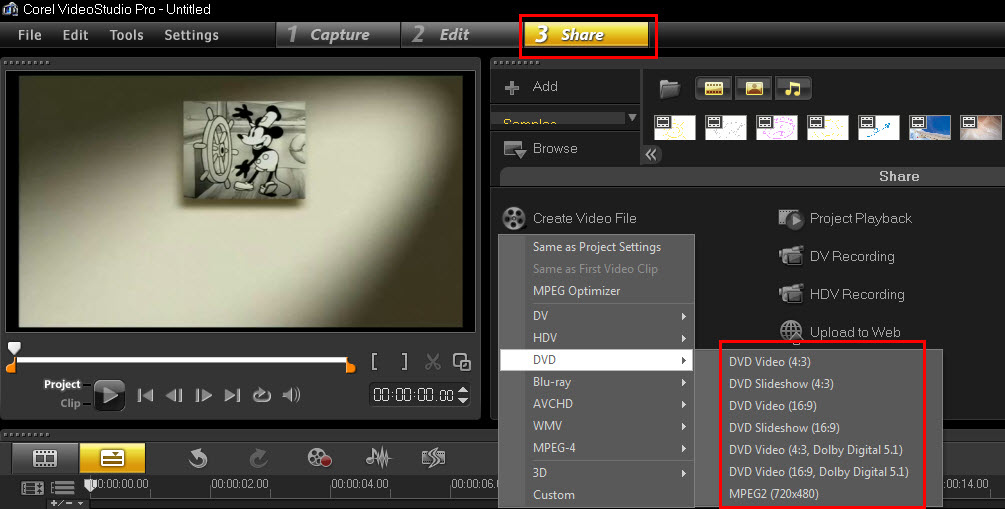 support file format corel video studio x9