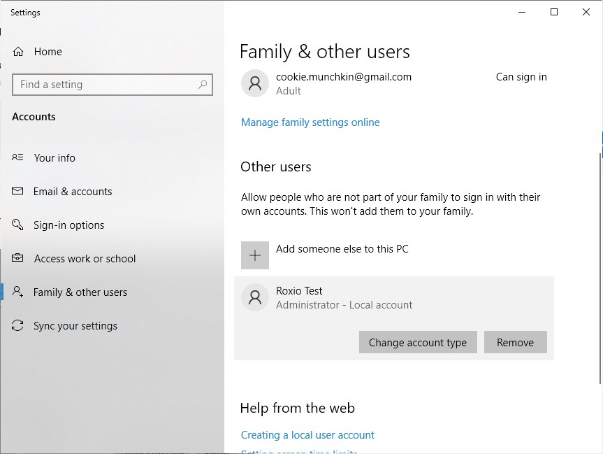 change windows 10 microsoft account