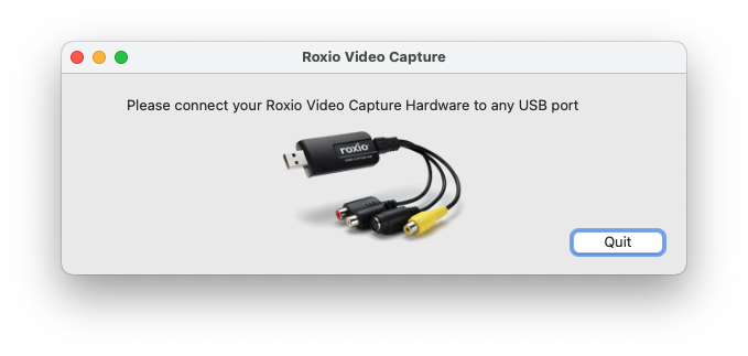 Roxio Easy VHS to DVD for Mac: Roxio video capture USB device is