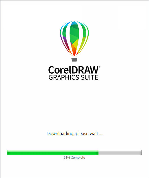 Image showing the download progress for required install files.
